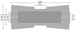 STOLTZ RP-10 Kielrolle, &Oslash; 80,5/55,5 x 250 mm