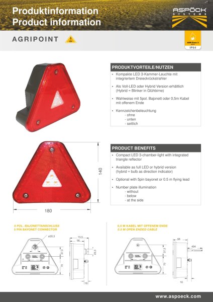 ASP&Ouml;CK Agripoint R&uuml;ckleuchte LED (Hybrid) li./re.