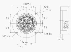 ASPÖCK Innenleuchte LED, rund, m. 2,5 m DC-Kabel