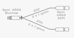 ASP&Ouml;CK Y-Kabel ASS3, 0,2 m m. 3-pol. ASS3