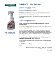 RAVENOL Leder Reiniger, 500 ml Sprayflasche