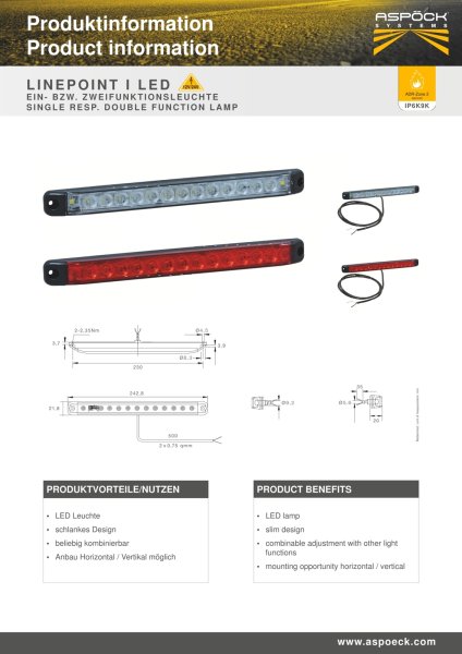 ASP&Ouml;CK Linepoint I Schluss-/Bremsleuchte LED