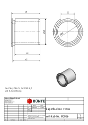 Lagerbuchse, vorne, f. PEITZ PAV/SR 2,7/2,7 X