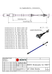 Bremsseil longlife, HL 830/SL 1040 mm f&uuml;r KNOTT