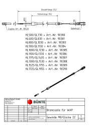 Bremsseil f&uuml;r WAP 500/730 mm