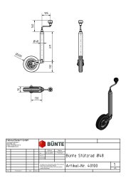 B&Uuml;NTE St&uuml;tzrad, &Oslash; 48 mm, &Oslash; 200 x 50 mm