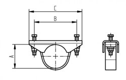 KNOTT Auflagebock, f. Deichselrohr &Oslash; 88,9 mm