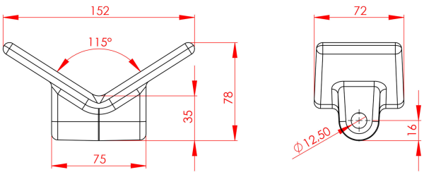 STOLTZ RP-3 Bugst&uuml;tze, 72 x 152 x 78 mm