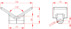 STOLTZ RP-3 Bugstütze, 72 x 152 x 78 mm