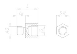 Reduziernippel, v. M10 a. M12 x 10 mm, 23 mm