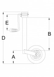 KNOTT St&uuml;tzrad TK48, &Oslash; 48 mm, m. seitlicher Kurbel