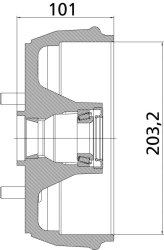 Bremstrommel 203,2x40