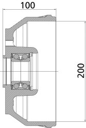 KNOTT Bremstrommel, &Oslash; 200 x 50 mm, f. RB 20-2425/1...