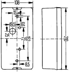 HELLA 2SD 006 040-141 Rückleuchte rechts