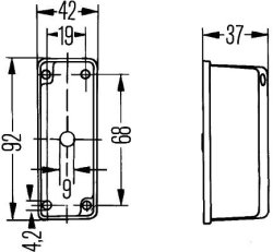 HELLA 2XS 005 020-001 Umrissleuchte rot/weiß