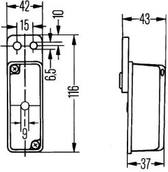 HELLA 2XS 005 020-011 Umrissleuchte rot/wei&szlig;