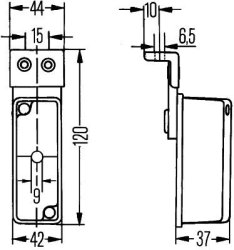 HELLA 2XS 005 020-021 Umrissleuchte rot/weiß