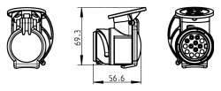 ASPÖCK, Kurzadapter, 13- auf 7-polig, 12V