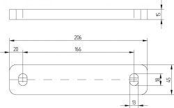 KNOTT Distanzst&uuml;ck KA15, 45 x 200 x 15 mm