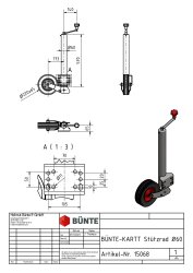 B&Uuml;NTE-KARTT St&uuml;tzrad, &Oslash; 60 mm, automat. klappbar