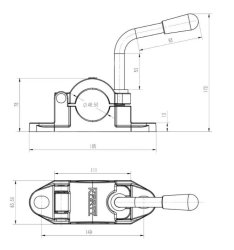 KARTT Klemmhalter, f. St&uuml;tzrad gerippt &Oslash; 48 mm