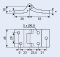 Scharnier, 46 x 91 x 18 mm, Bohrungen &Oslash; 6,8 mm