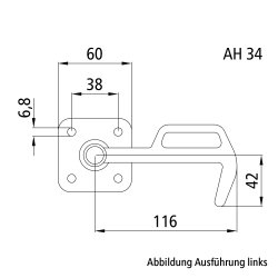 Kastenverschluss, links, Größe 0