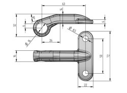 FBS Anschraub&ouml;se, Gr&ouml;&szlig;e 1, 72 x 85 x 32 mm