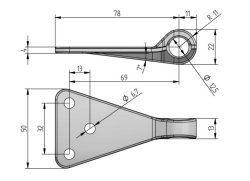 FBS Anschraub&ouml;se, Gr&ouml;&szlig;e 0, 50 x 89 x 22 mm