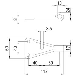 FBS Anschraub&ouml;se, Gr&ouml;&szlig;e 0, 60 x 113 x 24 mm