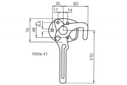 HESTAL Winkelhebelverschluss 6121N links