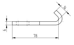 HESTAL Gegenhalter 60455, gerade, 18 x 84 mm