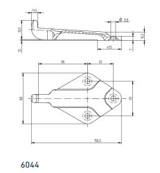 HESTAL Haltenocken 6044, 88 x 156,5 x 35 mm