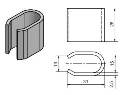 Gegenhalter, 20 x 28 x 31 mm, z. Anschwei&szlig;en