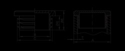 Quadratstopfen GPN 260, 20 x 20 x 1,5-2 mm