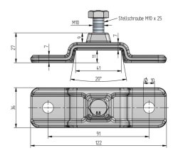 FBS Rungenhalter,  m. Stellschraube M10 x 25 mm