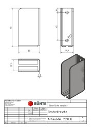 Einstecktasche, 50 x 90 x 25,5 (innen)/29,3 mm