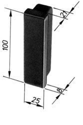 Endstück f. Einsteckprofil, 25 x 100 x 29 mm