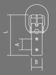 Schnallkappe, 20 x 85 mm, Lochabstand 20 mm