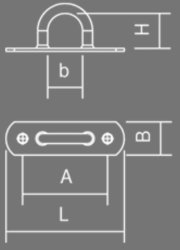 B&uuml;gelkrampe, 20 x 71 mm, Lochabstand 51 mm