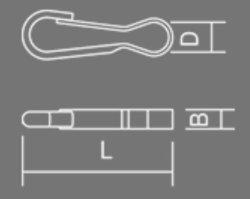 Simplexhaken, 7,3 x 55 mm, Ø 10 mm, Stahl verzinkt