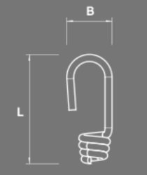 Spiralhaken, 21 x 78 mm, f. Expanderseil Ø 8 mm