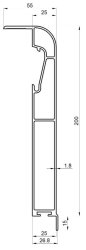 Deckelprofil, 200 x 1500 mm, Aluminium eloxiert