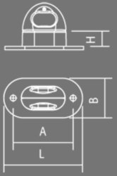 Drehverschluss, 34 x 67 x 13 mm, Lochabstand 51 mm