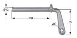Vorsteckbolzen, Ø 12 x 100 x 65 mm