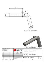 Vorsteckbolzen, Ø 16 mm, m. Kette/Federstecker