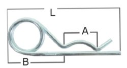 Federstecker, &Oslash; 3 x 75 mm, doppelt gewickelt