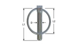 Klappstecker, &Oslash; 4,5 x 42 mm, Federring &Oslash; 40 mm