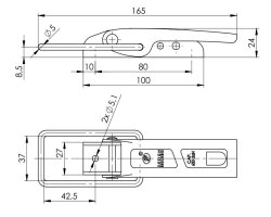 Exzenterverschluss (ZB-02), 37 x 165 x 24 mm