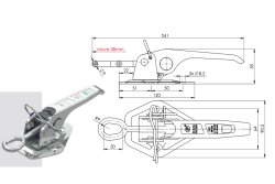 Exzenterverschluss (ZB-03A), 90,5 x 241 x 55 mm